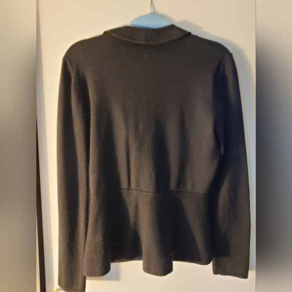 Classiques Entier Black Knit 2 Button Peplum Jacket sz S - Picture 5 of 14
